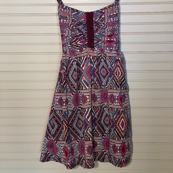 Billabong Magenta & Gray Mini Aztec Dress - Picture 2 of 6